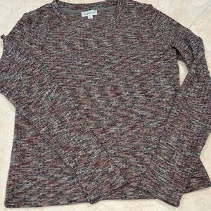 Evereve Women's Multicolor Marled Long Sleeve Top L